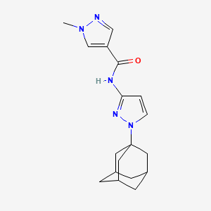 molecular formula C18H23N5O B4336295 N-[1-(1-adamantyl)-1H-pyrazol-3-yl]-1-methyl-1H-pyrazole-4-carboxamide 