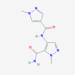 molecular formula C10H12N6O2 B4336324 1-METHYL-4-{[(1-METHYL-1H-PYRAZOL-4-YL)CARBONYL]AMINO}-1H-PYRAZOLE-5-CARBOXAMIDE 