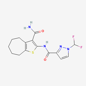 N-[3-(AMINOCARBONYL)-5,6,7,8-TETRAHYDRO-4H-CYCLOHEPTA[B]THIOPHEN-2-YL]-1-(DIFLUOROMETHYL)-1H-PYRAZOLE-3-CARBOXAMIDE