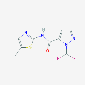 molecular formula C9H8F2N4OS B4336358 1-(difluoromethyl)-N-(5-methyl-1,3-thiazol-2-yl)-1H-pyrazole-5-carboxamide 