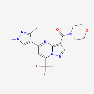 molecular formula C17H17F3N6O2 B4336390 [5-(1,3-DIMETHYL-1H-PYRAZOL-4-YL)-7-(TRIFLUOROMETHYL)PYRAZOLO[1,5-A]PYRIMIDIN-3-YL](MORPHOLINO)METHANONE 