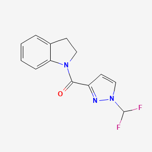 molecular formula C13H11F2N3O B4336456 [1-(difluoromethyl)-1H-pyrazol-3-yl](2,3-dihydro-1H-indol-1-yl)methanone 