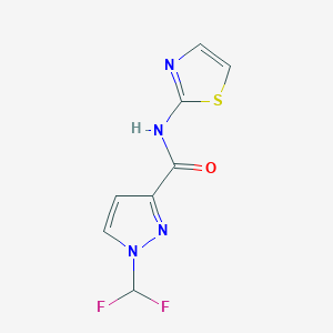 molecular formula C8H6F2N4OS B4336458 1-(difluoromethyl)-N-(1,3-thiazol-2-yl)-1H-pyrazole-3-carboxamide 