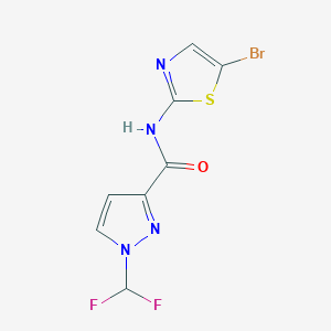 molecular formula C8H5BrF2N4OS B4336470 N-(5-bromo-1,3-thiazol-2-yl)-1-(difluoromethyl)-1H-pyrazole-3-carboxamide 