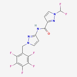 1-(DIFLUOROMETHYL)-N-[1-(2,3,4,5,6-PENTAFLUOROBENZYL)-1H-PYRAZOL-3-YL]-1H-PYRAZOLE-3-CARBOXAMIDE