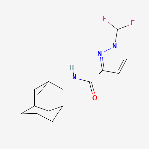 molecular formula C15H19F2N3O B4336499 N-2-adamantyl-1-(difluoromethyl)-1H-pyrazole-3-carboxamide 