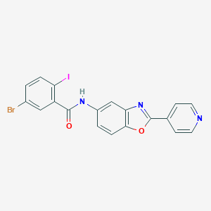 molecular formula C19H11BrIN3O2 B433651 5-bromo-2-iodo-N-[2-(4-pyridinyl)-1,3-benzoxazol-5-yl]benzamide CAS No. 328909-23-5