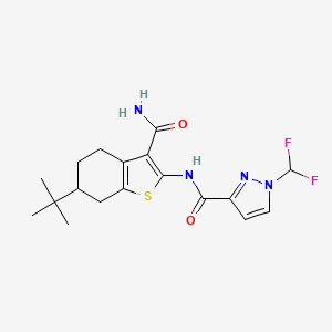 N-[3-(AMINOCARBONYL)-6-(TERT-BUTYL)-4,5,6,7-TETRAHYDRO-1-BENZOTHIOPHEN-2-YL]-1-(DIFLUOROMETHYL)-1H-PYRAZOLE-3-CARBOXAMIDE