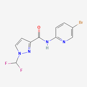 molecular formula C10H7BrF2N4O B4336517 N-(5-BROMO-2-PYRIDYL)-1-(DIFLUOROMETHYL)-1H-PYRAZOLE-3-CARBOXAMIDE 