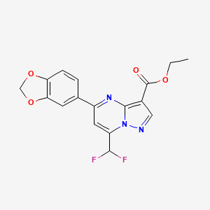 molecular formula C17H13F2N3O4 B4336532 ethyl 5-(1,3-benzodioxol-5-yl)-7-(difluoromethyl)pyrazolo[1,5-a]pyrimidine-3-carboxylate 