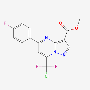 molecular formula C15H9ClF3N3O2 B4336534 methyl 7-[chloro(difluoro)methyl]-5-(4-fluorophenyl)pyrazolo[1,5-a]pyrimidine-3-carboxylate 