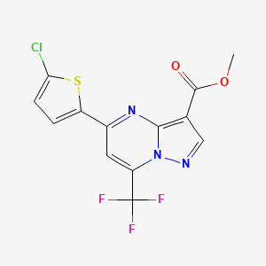 molecular formula C13H7ClF3N3O2S B4336538 methyl 5-(5-chloro-2-thienyl)-7-(trifluoromethyl)pyrazolo[1,5-a]pyrimidine-3-carboxylate 