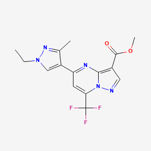 methyl 5-(1-ethyl-3-methyl-1H-pyrazol-4-yl)-7-(trifluoromethyl)pyrazolo[1,5-a]pyrimidine-3-carboxylate