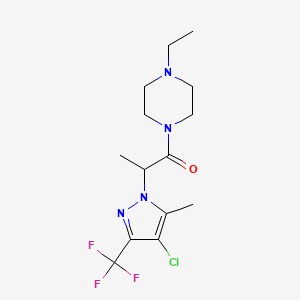 1-{2-[4-chloro-5-methyl-3-(trifluoromethyl)-1H-pyrazol-1-yl]propanoyl}-4-ethylpiperazine