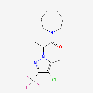 1-{2-[4-chloro-5-methyl-3-(trifluoromethyl)-1H-pyrazol-1-yl]propanoyl}azepane