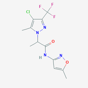 2-[4-chloro-5-methyl-3-(trifluoromethyl)-1H-pyrazol-1-yl]-N-(5-methyl-3-isoxazolyl)propanamide