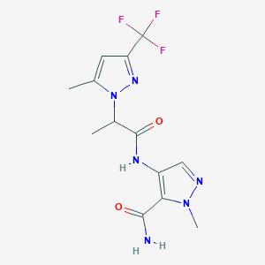 1-methyl-4-({2-[5-methyl-3-(trifluoromethyl)-1H-pyrazol-1-yl]propanoyl}amino)-1H-pyrazole-5-carboxamide