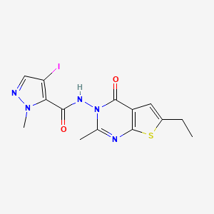 N-(6-ethyl-2-methyl-4-oxothieno[2,3-d]pyrimidin-3(4H)-yl)-4-iodo-1-methyl-1H-pyrazole-5-carboxamide