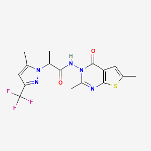 N-(2,6-dimethyl-4-oxothieno[2,3-d]pyrimidin-3(4H)-yl)-2-[5-methyl-3-(trifluoromethyl)-1H-pyrazol-1-yl]propanamide