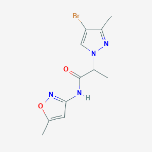 molecular formula C11H13BrN4O2 B4336680 2-(4-BROMO-3-METHYL-1H-PYRAZOL-1-YL)-N~1~-(5-METHYL-3-ISOXAZOLYL)PROPANAMIDE 