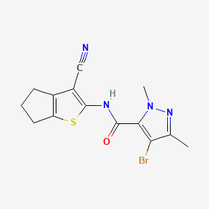 4-bromo-N-(3-cyano-5,6-dihydro-4H-cyclopenta[b]thiophen-2-yl)-1,3-dimethyl-1H-pyrazole-5-carboxamide