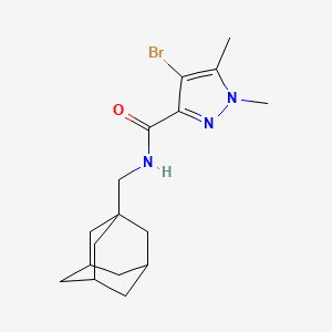 molecular formula C17H24BrN3O B4336700 N~3~-(1-ADAMANTYLMETHYL)-4-BROMO-1,5-DIMETHYL-1H-PYRAZOLE-3-CARBOXAMIDE 