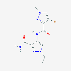 4-{[(4-BROMO-1-METHYL-1H-PYRAZOL-3-YL)CARBONYL]AMINO}-1-ETHYL-1H-PYRAZOLE-3-CARBOXAMIDE