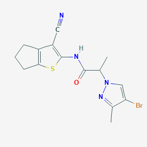 2-(4-bromo-3-methyl-1H-pyrazol-1-yl)-N-(3-cyano-5,6-dihydro-4H-cyclopenta[b]thiophen-2-yl)propanamide