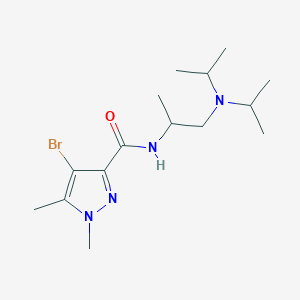 molecular formula C15H27BrN4O B4336740 4-bromo-N-[2-(diisopropylamino)-1-methylethyl]-1,5-dimethyl-1H-pyrazole-3-carboxamide 