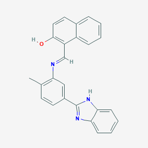 molecular formula C25H19N3O B433676 1-[(E)-{[5-(1H-benzimidazol-2-yl)-2-methylphenyl]imino}methyl]naphthalen-2-ol 