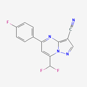 7-(DIFLUOROMETHYL)-5-(4-FLUOROPHENYL)PYRAZOLO[1,5-A]PYRIMIDIN-3-YL CYANIDE