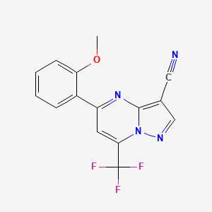 molecular formula C15H9F3N4O B4336802 5-(2-METHOXYPHENYL)-7-(TRIFLUOROMETHYL)PYRAZOLO[1,5-A]PYRIMIDIN-3-YL CYANIDE 