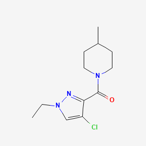 molecular formula C12H18ClN3O B4336809 1-[(4-chloro-1-ethyl-1H-pyrazol-3-yl)carbonyl]-4-methylpiperidine 