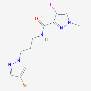 molecular formula C11H13BrIN5O B4336824 N-[3-(4-bromo-1H-pyrazol-1-yl)propyl]-4-iodo-1-methyl-1H-pyrazole-3-carboxamide 