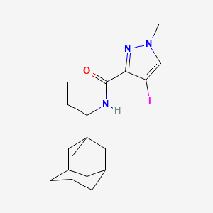 molecular formula C18H26IN3O B4336846 N-[1-(1-adamantyl)propyl]-4-iodo-1-methyl-1H-pyrazole-3-carboxamide 