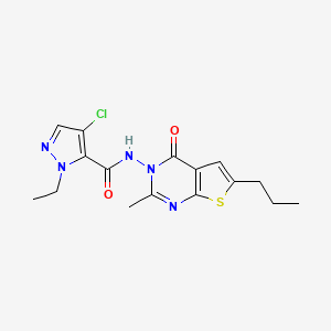 4-CHLORO-1-ETHYL-N-[2-METHYL-4-OXO-6-PROPYLTHIENO[2,3-D]PYRIMIDIN-3(4H)-YL]-1H-PYRAZOLE-5-CARBOXAMIDE