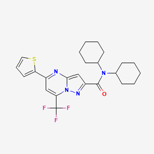 N,N-dicyclohexyl-5-(2-thienyl)-7-(trifluoromethyl)pyrazolo[1,5-a]pyrimidine-2-carboxamide