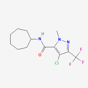 4-chloro-N-cycloheptyl-1-methyl-3-(trifluoromethyl)-1H-pyrazole-5-carboxamide