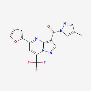 [5-(2-FURYL)-7-(TRIFLUOROMETHYL)PYRAZOLO[1,5-A]PYRIMIDIN-3-YL](4-METHYL-1H-PYRAZOL-1-YL)METHANONE