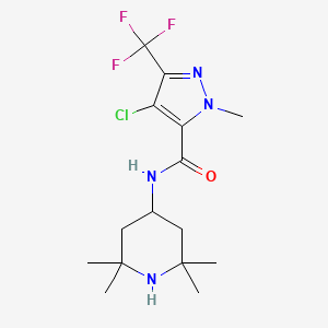 molecular formula C15H22ClF3N4O B4336925 4-CHLORO-1-METHYL-N-(2,2,6,6-TETRAMETHYL-4-PIPERIDYL)-3-(TRIFLUOROMETHYL)-1H-PYRAZOLE-5-CARBOXAMIDE 