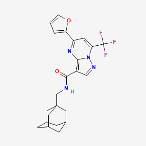 molecular formula C23H23F3N4O2 B4336940 N-[(ADAMANTAN-1-YL)METHYL]-5-(FURAN-2-YL)-7-(TRIFLUOROMETHYL)PYRAZOLO[1,5-A]PYRIMIDINE-3-CARBOXAMIDE 