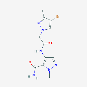 4-{[2-(4-BROMO-3-METHYL-1H-PYRAZOL-1-YL)ACETYL]AMINO}-1-METHYL-1H-PYRAZOLE-5-CARBOXAMIDE