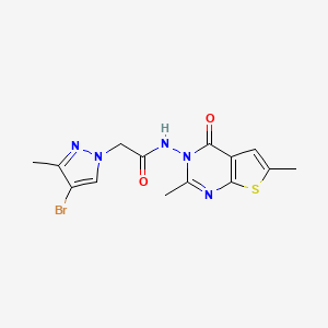 molecular formula C14H14BrN5O2S B4336955 2-(4-BROMO-3-METHYL-1H-PYRAZOL-1-YL)-N-[2,6-DIMETHYL-4-OXOTHIENO[2,3-D]PYRIMIDIN-3(4H)-YL]ACETAMIDE 