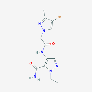 4-{[2-(4-BROMO-3-METHYL-1H-PYRAZOL-1-YL)ACETYL]AMINO}-1-ETHYL-1H-PYRAZOLE-5-CARBOXAMIDE