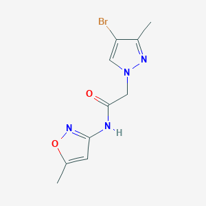 molecular formula C10H11BrN4O2 B4336961 2-(4-bromo-3-methyl-1H-pyrazol-1-yl)-N-(5-methyl-3-isoxazolyl)acetamide 