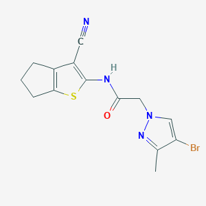 2-(4-bromo-3-methyl-1H-pyrazol-1-yl)-N-(3-cyano-5,6-dihydro-4H-cyclopenta[b]thiophen-2-yl)acetamide