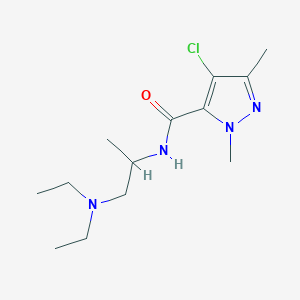 molecular formula C13H23ClN4O B4336995 4-chloro-N-[2-(diethylamino)-1-methylethyl]-1,3-dimethyl-1H-pyrazole-5-carboxamide 