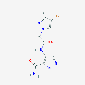 4-{[2-(4-bromo-3-methyl-1H-pyrazol-1-yl)propanoyl]amino}-1-methyl-1H-pyrazole-5-carboxamide