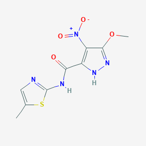 3-methoxy-N-(5-methyl-1,3-thiazol-2-yl)-4-nitro-1H-pyrazole-5-carboxamide