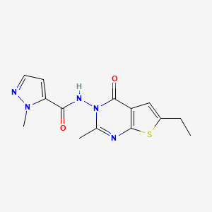 N-(6-ethyl-2-methyl-4-oxothieno[2,3-d]pyrimidin-3(4H)-yl)-1-methyl-1H-pyrazole-5-carboxamide